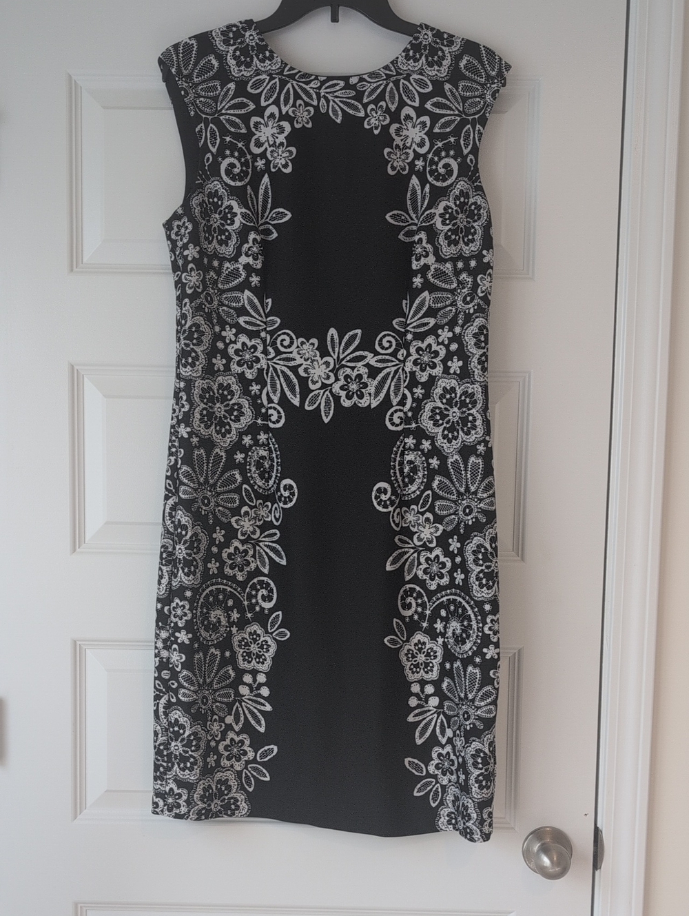 R&K Black Dress with White Floral Embroidery